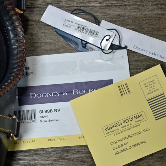 Dooney & Bourke Navy Florentine Small Satchel Purse Bag Fab Condition - Picture 7 of 10